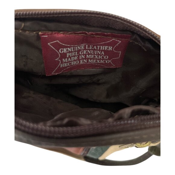 Genuine Leather Patchwork Crossbody Bag – Made in Mexico – Multicolor Boho Shoul - Picture 5 of 6